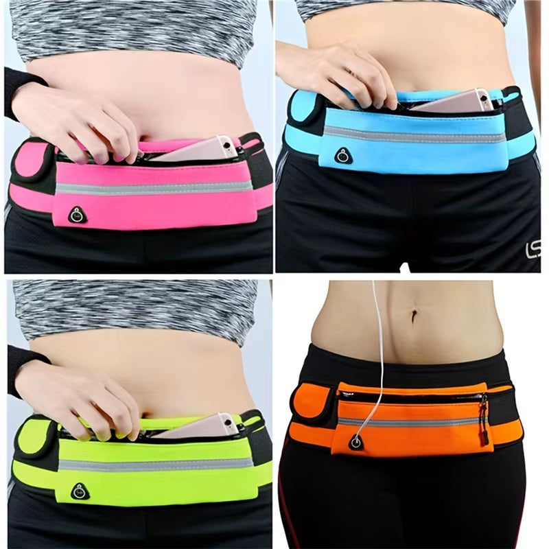 Premium Sport Running Waist Bag for Men and Women - Comfortable Gym Fanny Pack with Safety Tape for Cycling and Phone Storage
