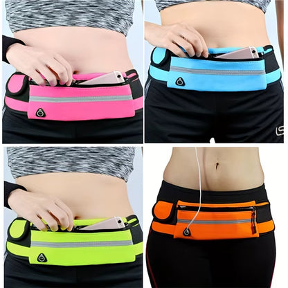 Premium Sport Running Waist Bag for Men and Women - Comfortable Gym Fanny Pack with Safety Tape for Cycling and Phone Storage