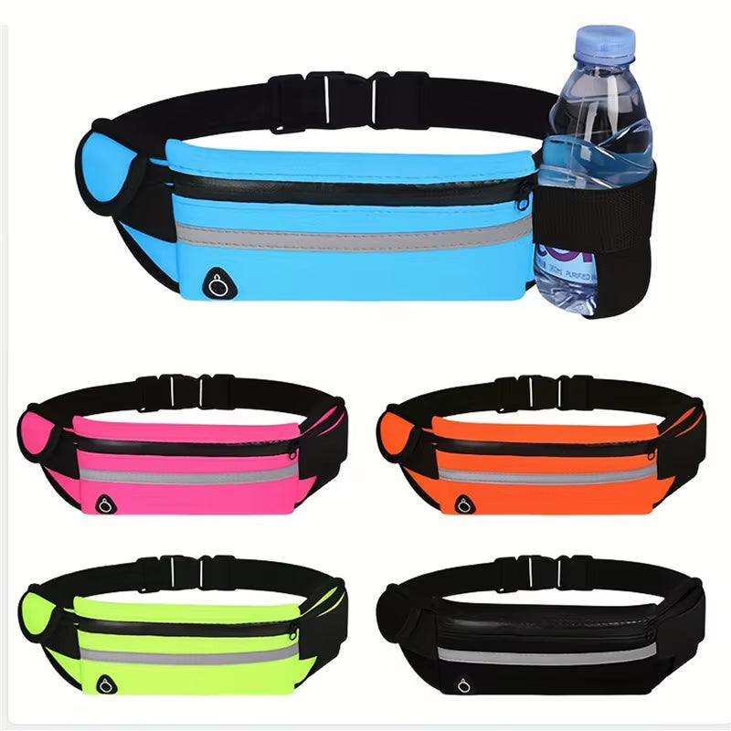 Premium Sport Running Waist Bag for Men and Women - Comfortable Gym Fanny Pack with Safety Tape for Cycling and Phone Storage