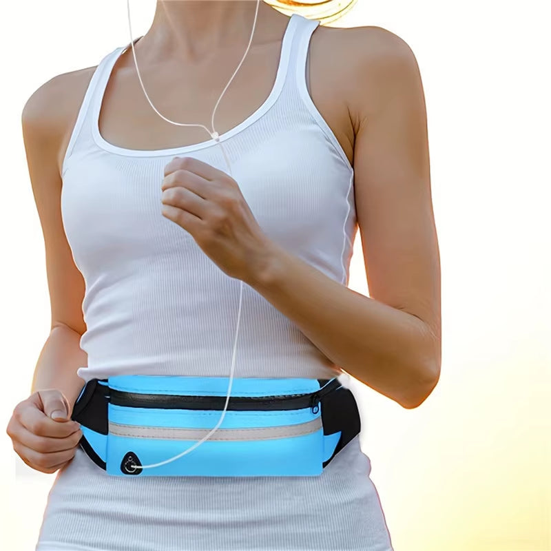 Premium Sport Running Waist Bag for Men and Women - Comfortable Gym Fanny Pack with Safety Tape for Cycling and Phone Storage